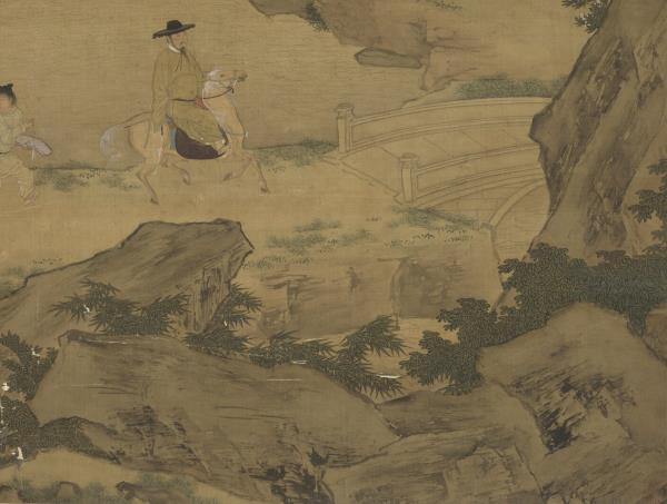 明仇英春遊晚歸圖　軸