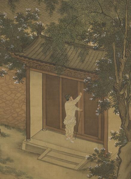 明仇英春遊晚歸圖　軸