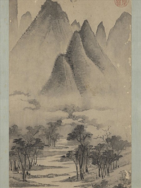 明文徵明春雲出山圖　軸