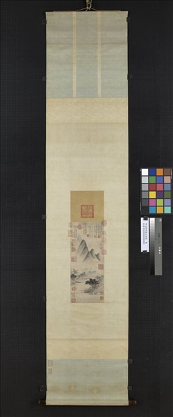 明文徵明春山烟樹　軸