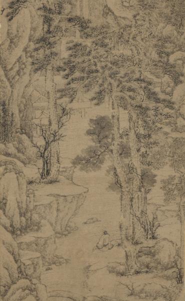 明文徵明松聲一榻圖　軸