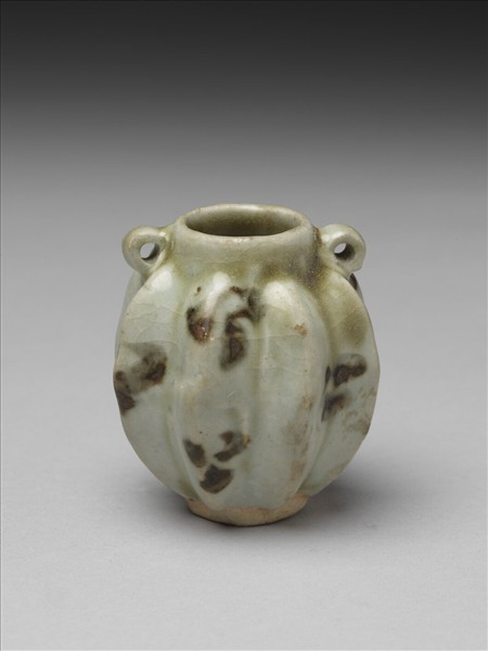 影青鐵斑瓜式小罐