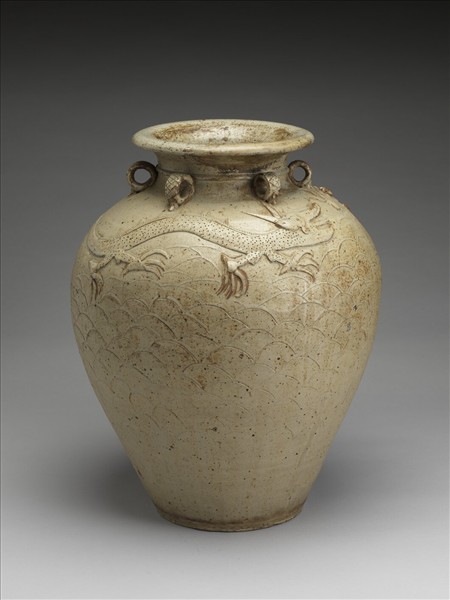 安南青瓷六繫龍文盤口壺