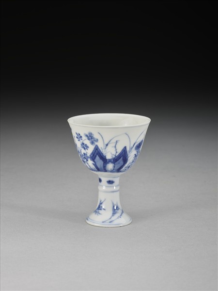 青花花鳥紋高足杯