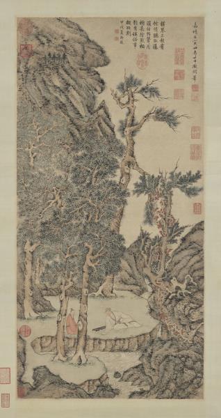 明文徵明茂松清泉　軸