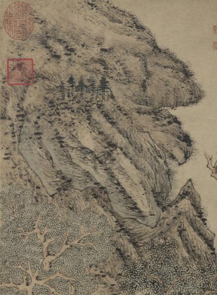 明文徵明茂松清泉　軸