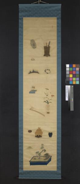明粵繡博古圖屏（一）　軸