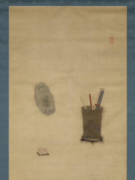 明粵繡博古圖屏（一）　軸