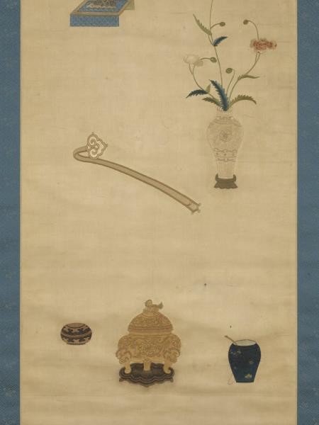 明粵繡博古圖屏（一）　軸