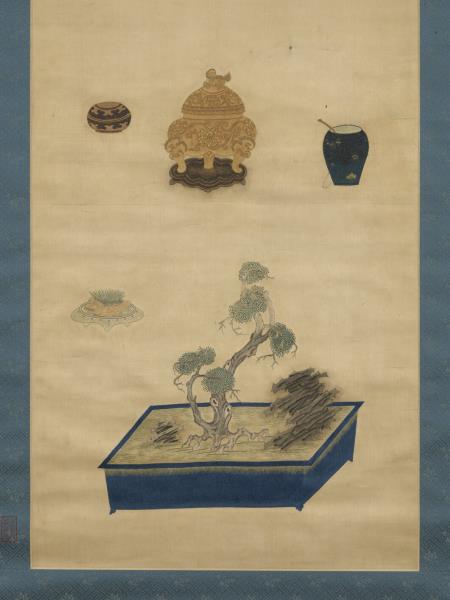 明粵繡博古圖屏（一）　軸