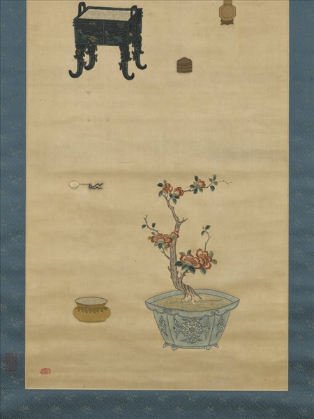 明粵繡博古圖屏（二）　軸