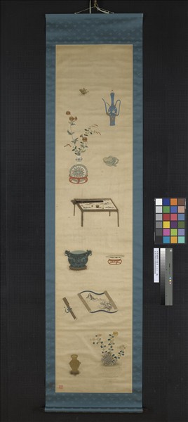 明粵繡博古圖屏（三）　軸