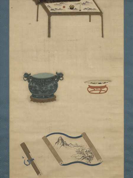 明粵繡博古圖屏（三）　軸