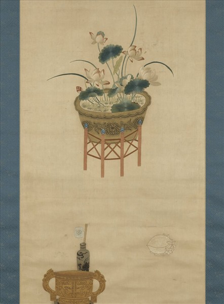 明粵繡博古圖屏（四）　軸