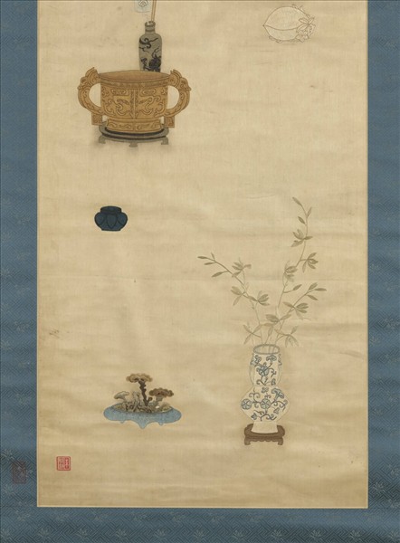 明粵繡博古圖屏（四）　軸