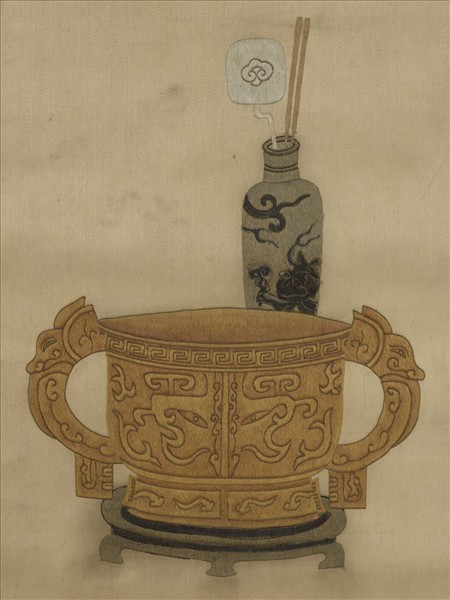 明粵繡博古圖屏（四）　軸