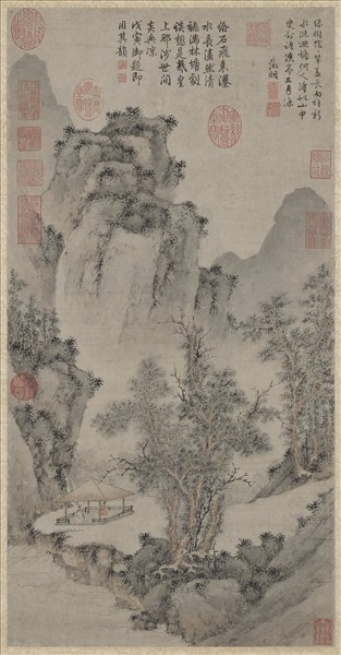 明文徵明溪亭客話　軸