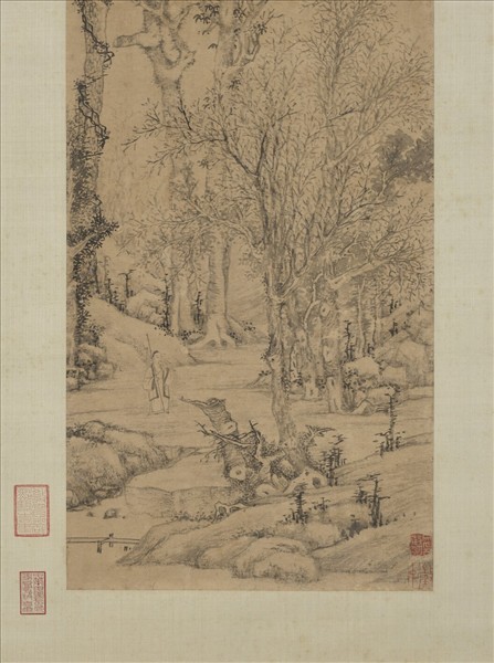 明文徵明空林覓句圖　軸