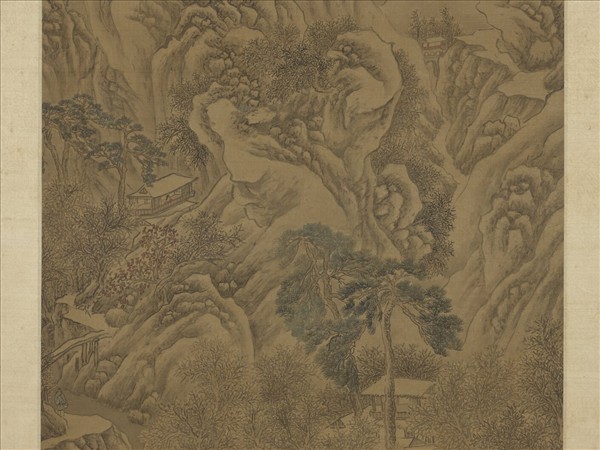 明文徵明寒山風雪圖　軸