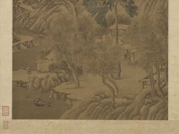 明文徵明寒山風雪圖　軸