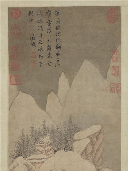 明文徵明畫雪景　軸