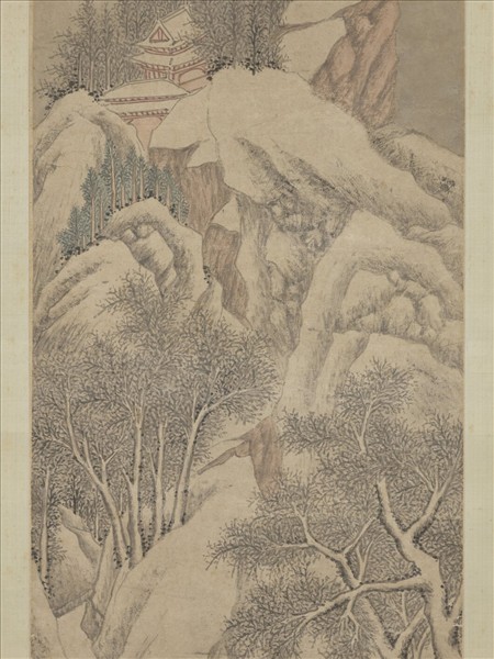 明文徵明畫雪景　軸