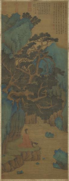 明文徵明臨趙孟頫空巖琴思　軸