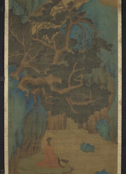 明文徵明臨趙孟頫空巖琴思　軸