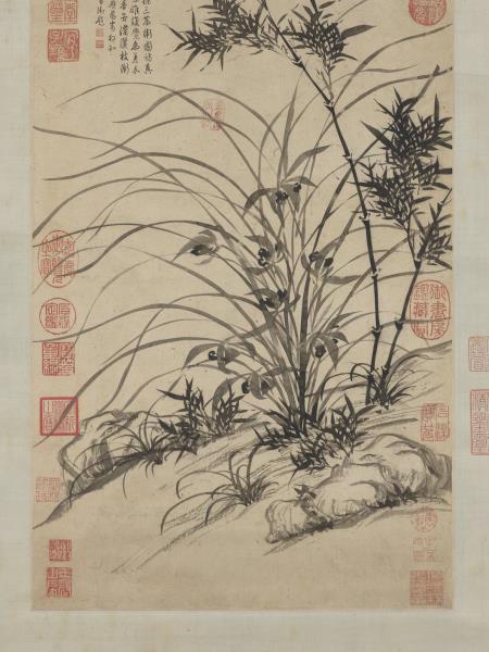 明文徵明畫蘭竹　軸