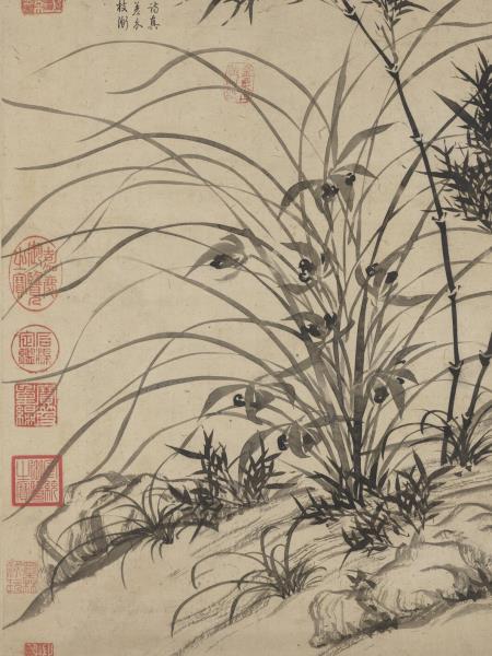 明文徵明畫蘭竹　軸