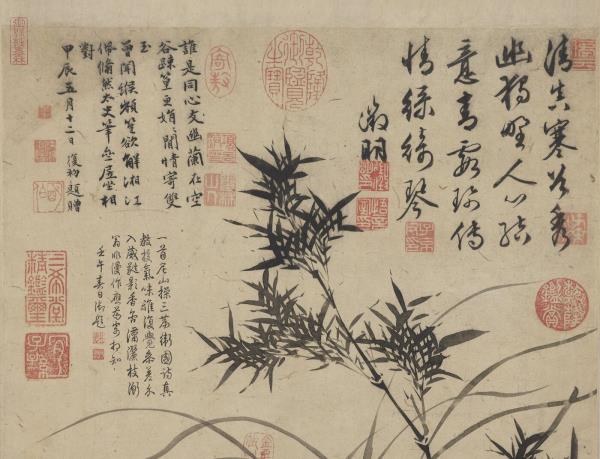 明文徵明畫蘭竹　軸