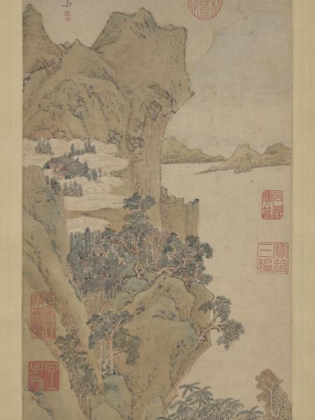 明文嘉畫瀛洲仙侶　軸