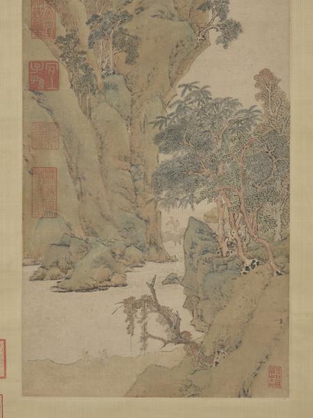 明文嘉畫瀛洲仙侶　軸