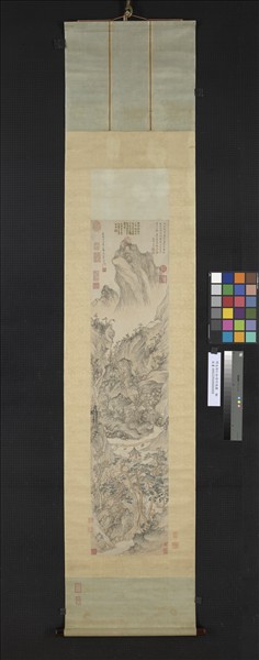 明文伯仁松岡竹塢圖　軸