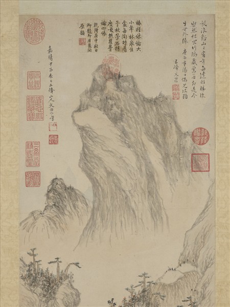 明文伯仁松岡竹塢圖　軸