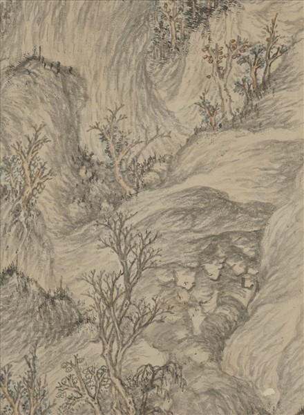 明文伯仁松岡竹塢圖　軸
