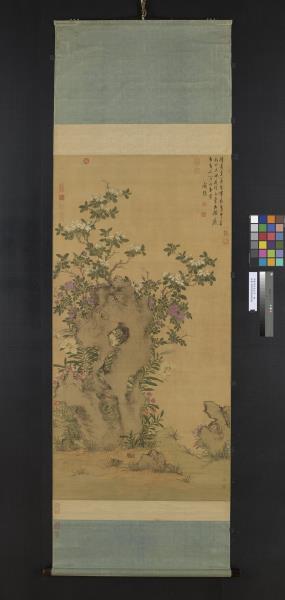 明陳淳設色花卉　軸