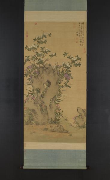 明陳淳設色花卉　軸