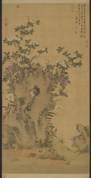 明陳淳設色花卉　軸