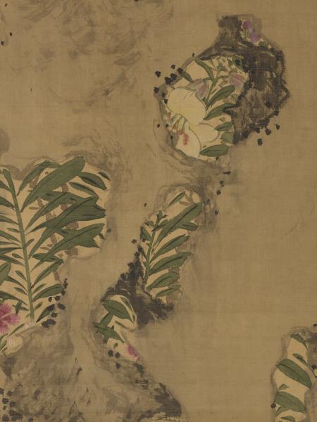 明陳淳設色花卉　軸