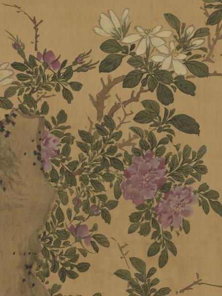 明陳淳設色花卉　軸