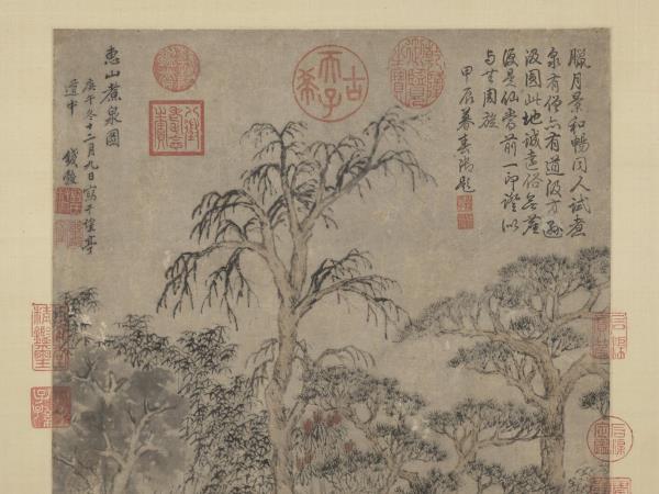 明錢穀惠山煮泉圖　軸