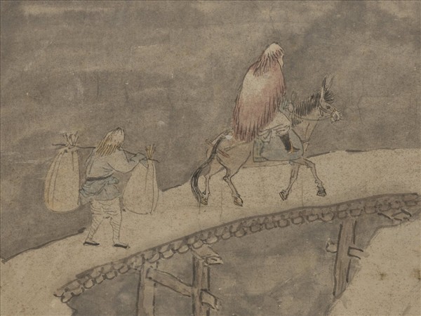 明錢穀雪山行旅圖　軸