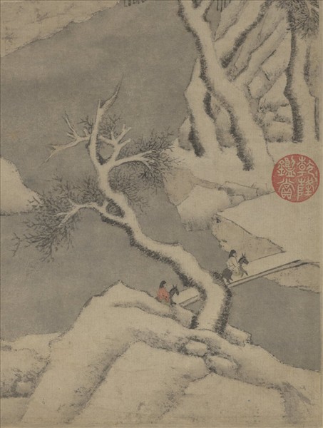 明錢穀畫南城看雪　軸