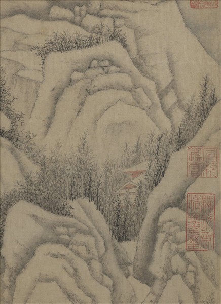 明錢穀畫南城看雪　軸