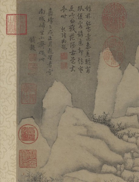 明錢穀畫南城看雪　軸