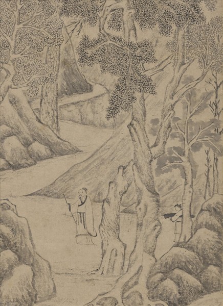 明錢穀畫山水　軸