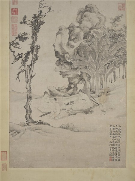 明謝時臣高人雅集圖　軸