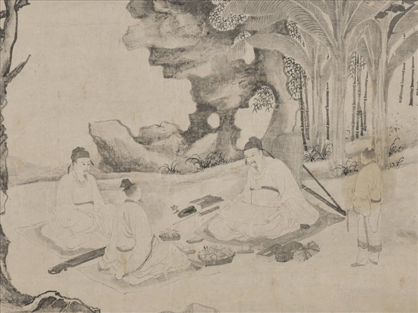 明謝時臣高人雅集圖　軸