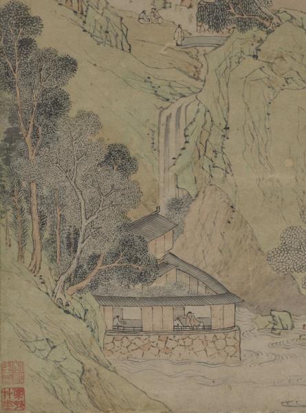 明陸治支硎山圖　軸